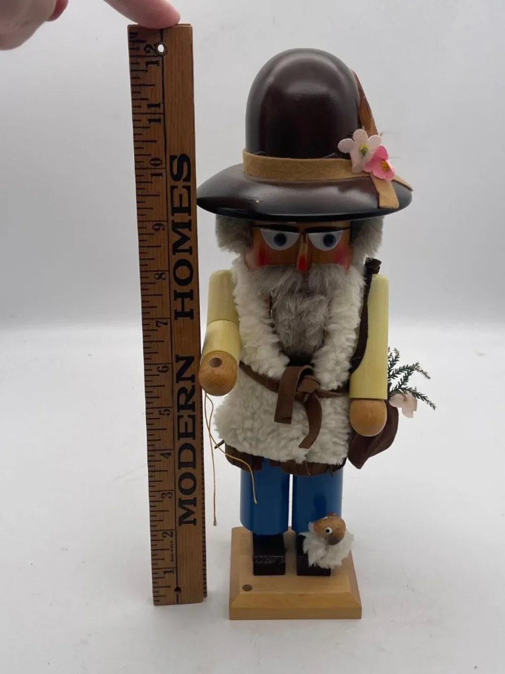 Steinbach Volkskunst Piccolo Shafer Sheep Herder Wood Nutcracker West Germany